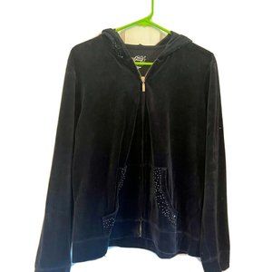 Style & Co Sport Women’s Black Hooded Sweatshirt Medium Cotton Blend